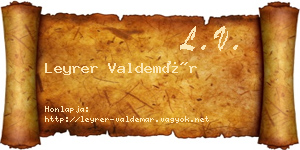 Leyrer Valdemár névjegykártya